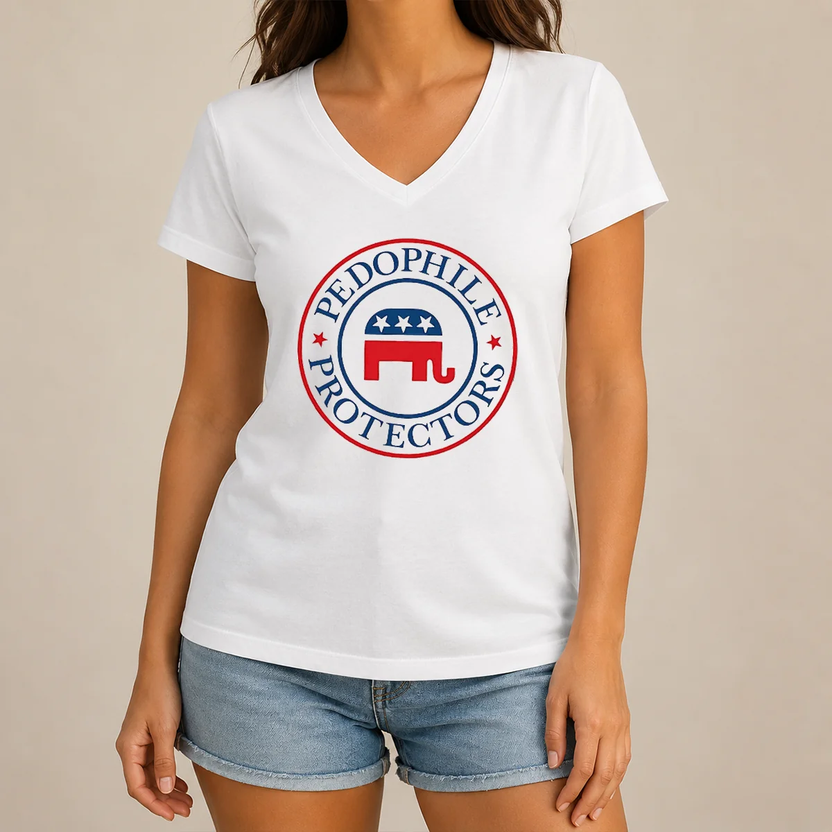 Good Republican Pedophile Protectors Party V-Neck Shirt Good Republican Pedophile Protectors Party V-Neck Shirt