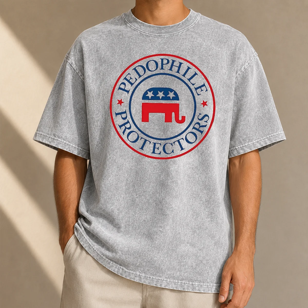 Good Republican Pedophile Protectors Party Washed T-Shirt