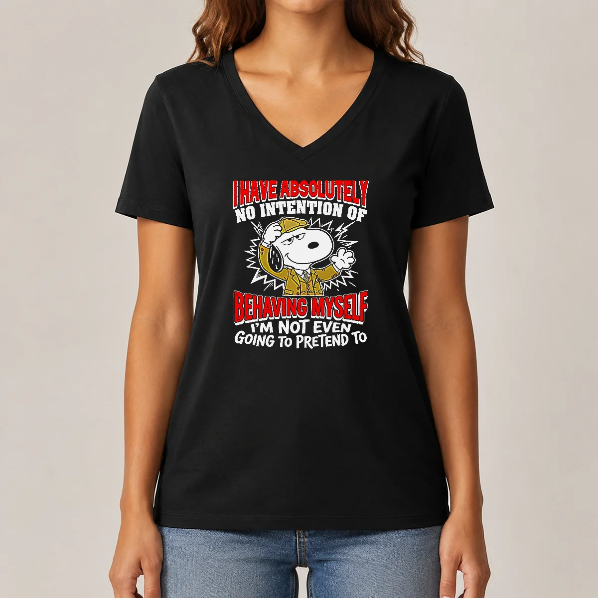 Good Snoopy I Have Absolutely No V-Neck Shirt Good Snoopy I Have Absolutely No V-Neck Shirt