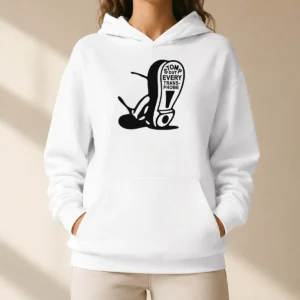 Good Stomp Out Every Transphobe Boot Social Justice Activism Equality Protest Hoodie in black, front view with bold graphic print