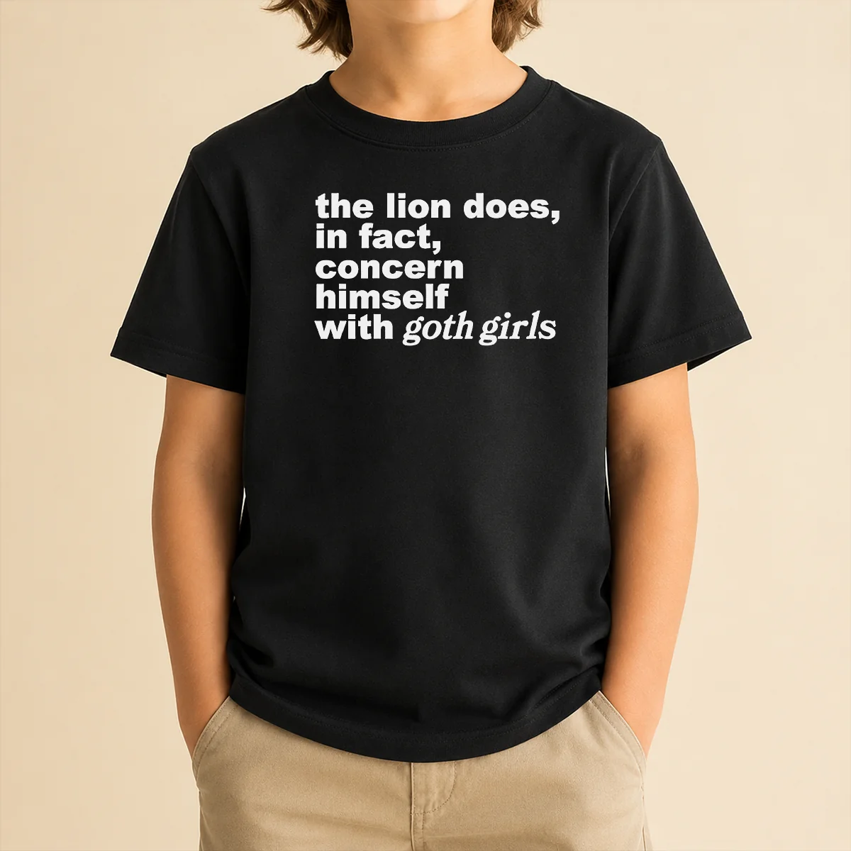 Good The Lion Does In Fact Concern Himself With Goth Girls Kids T-Shirt