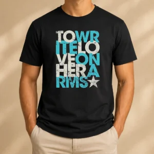 Good Tower Of Love Hero Rivers Distressed t shirt in classic crew neck style with distressed graphic print