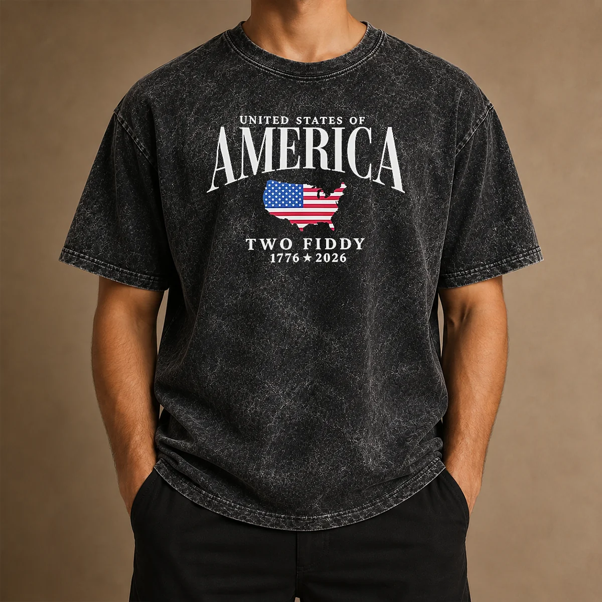 Good United States Of America Two Fiddy 1776 2026 Washed T-Shirt