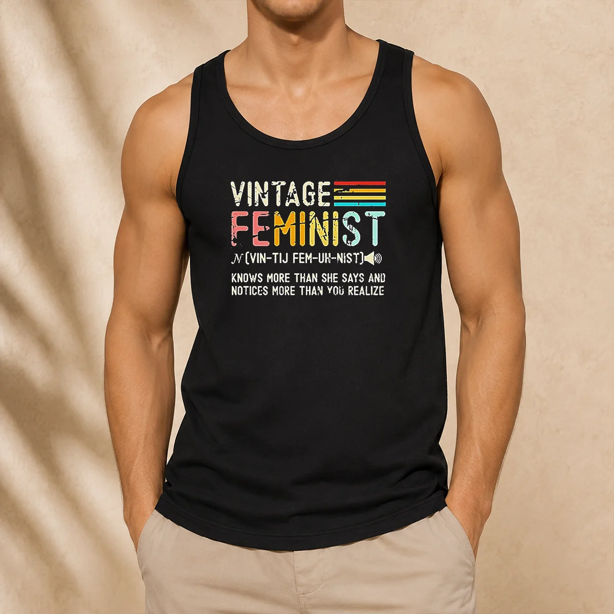 Good Vintage Feminist Knows More Than She Says Tank Top