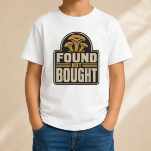 Happy Pretty Found Not Bought Chanterelle Mushroom Badge Kids T-Shirt