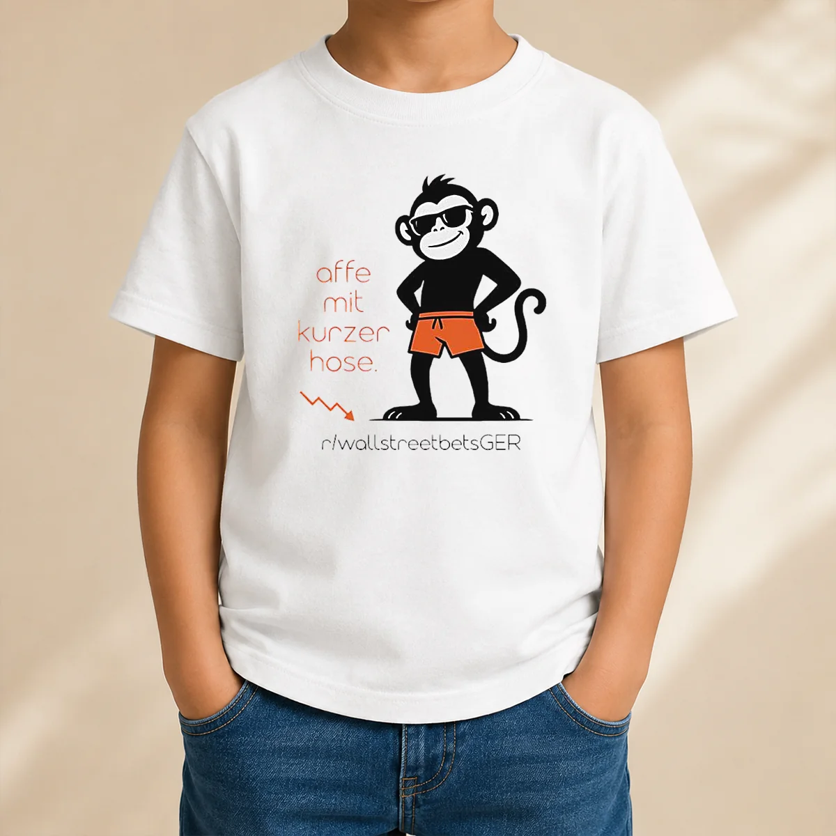 Hot Affe Mit Kurzer Hose Kids T-Shirt