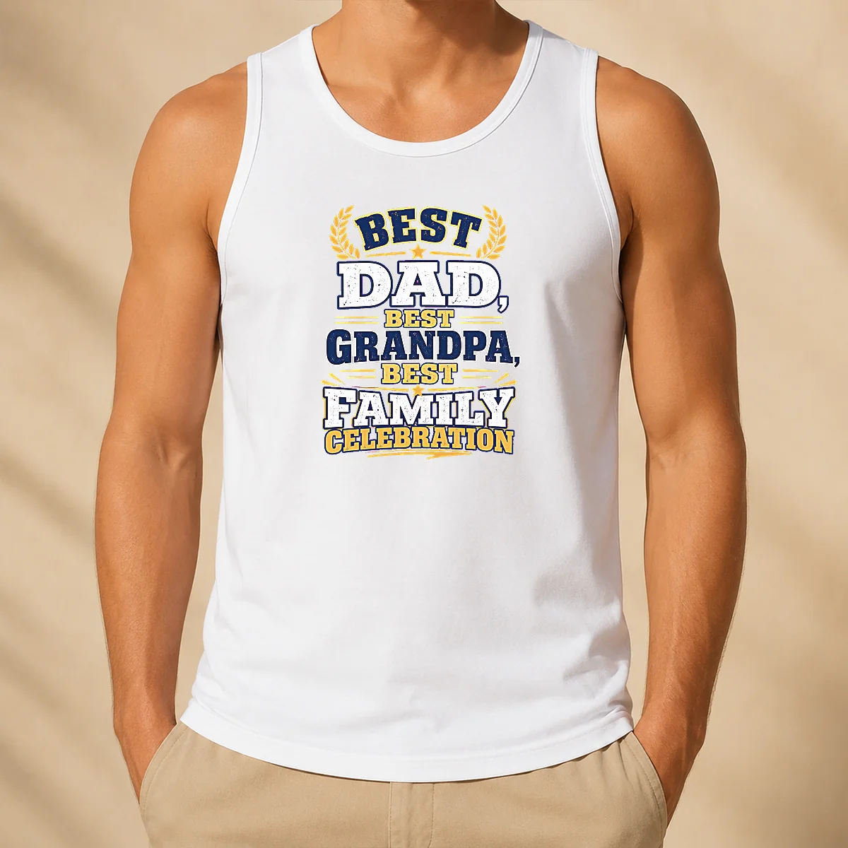 Hot Awesome Family Celebration Typography Proud Dad Grandpas Tank Top