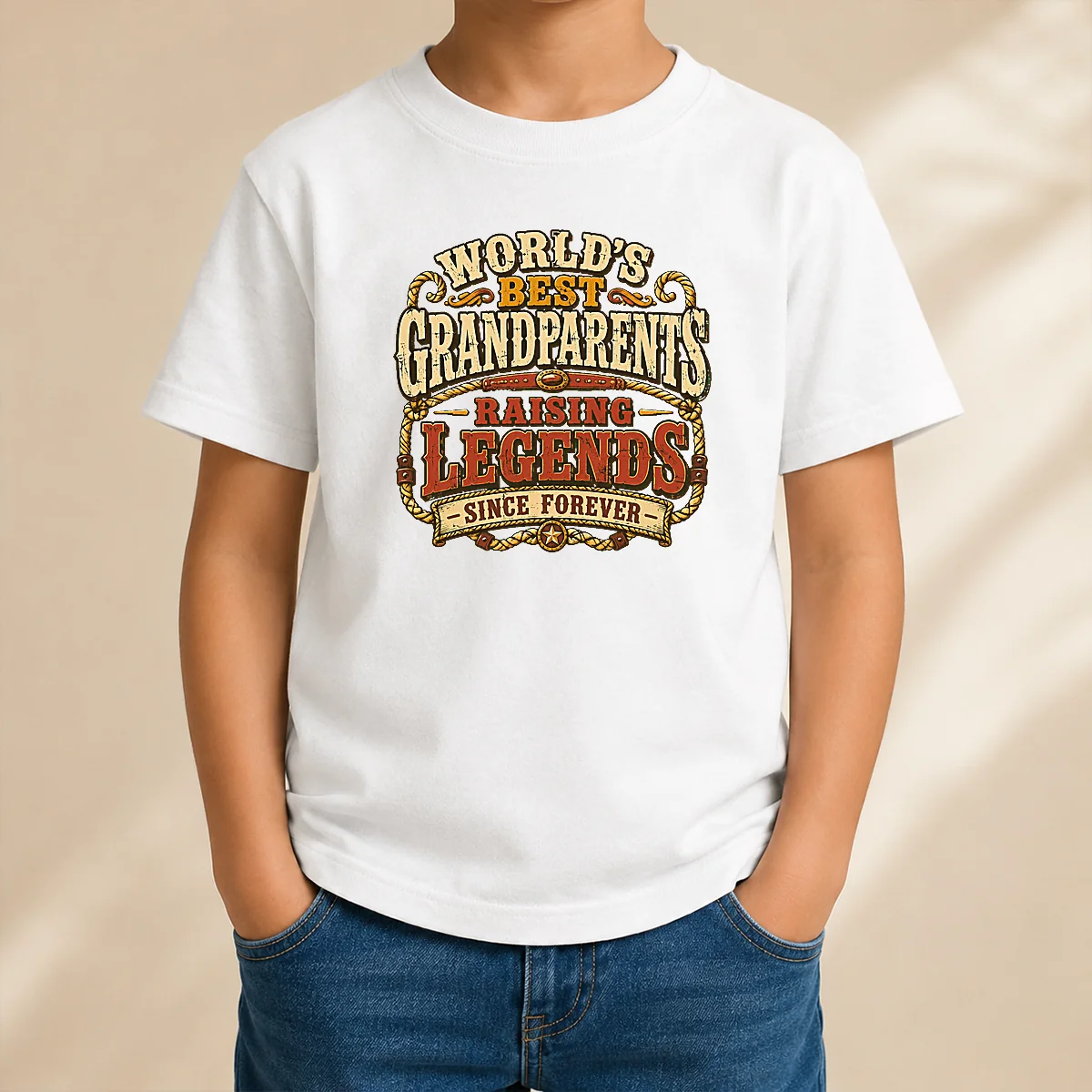 Hot Awesome Grandparents Day Legendary Roots Western Vintage Kids T-Shirt