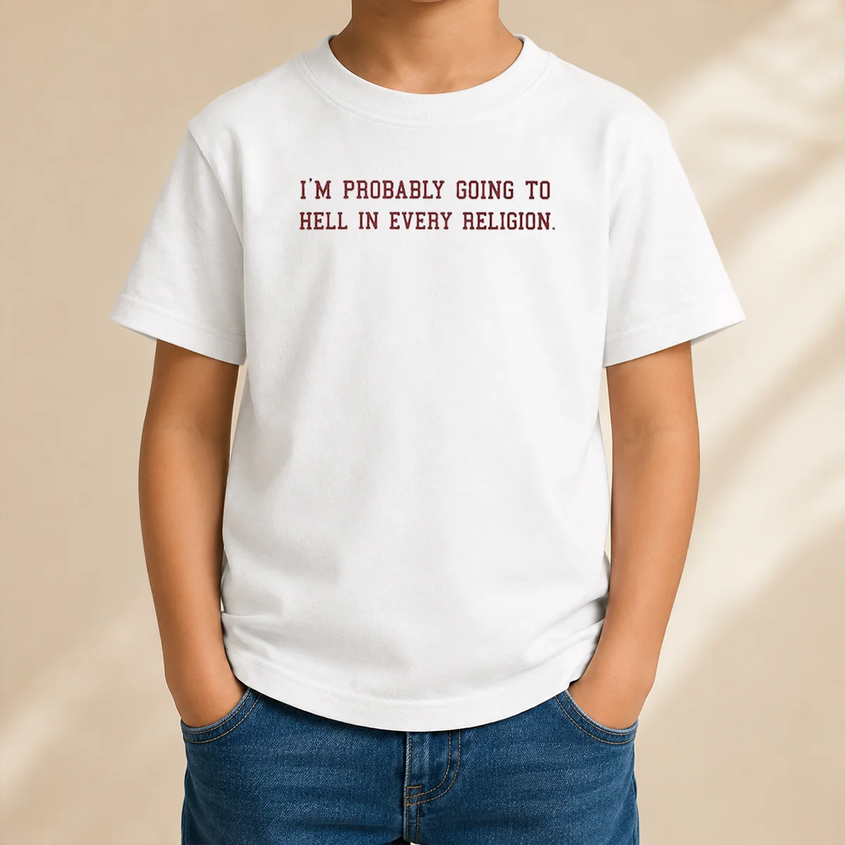 Hot Good Im Probably Going To Hell In Every Religion Kids T-Shirt
