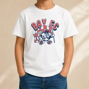Hot Nice Kid'S Bay FC Soccer Player Ash Kids T Shirt featuring a comfortable fit and soccer-themed graphic in ash color