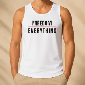 Hot Official Freedom For Everything Tank Top in black, sleeveless casual wear with bold graphic print