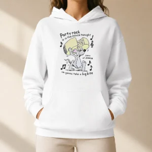 Hot Party Rock Is In The Mouse Tonight Piece Of Cheese Im Gonna Take A Big Bite Hoodie