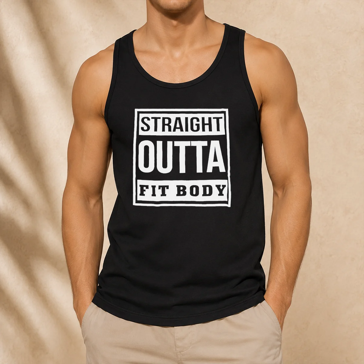 Hot Premium Straight Outta Fit Body Parody Pop Quote Tank Top