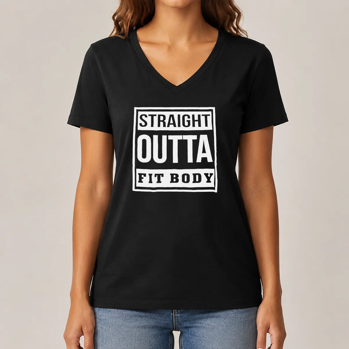 Hot Premium Straight Outta Fit Body V-Neck Shirt Hot Premium Straight Outta Fit Body V-Neck Shirt