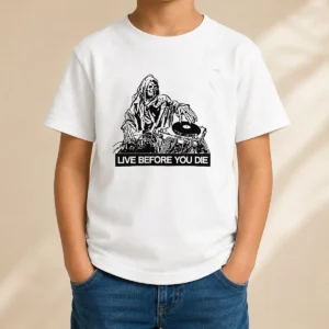 Hot Pretty Grim Reaper DJ Live Before You Die Kids T-Shirt