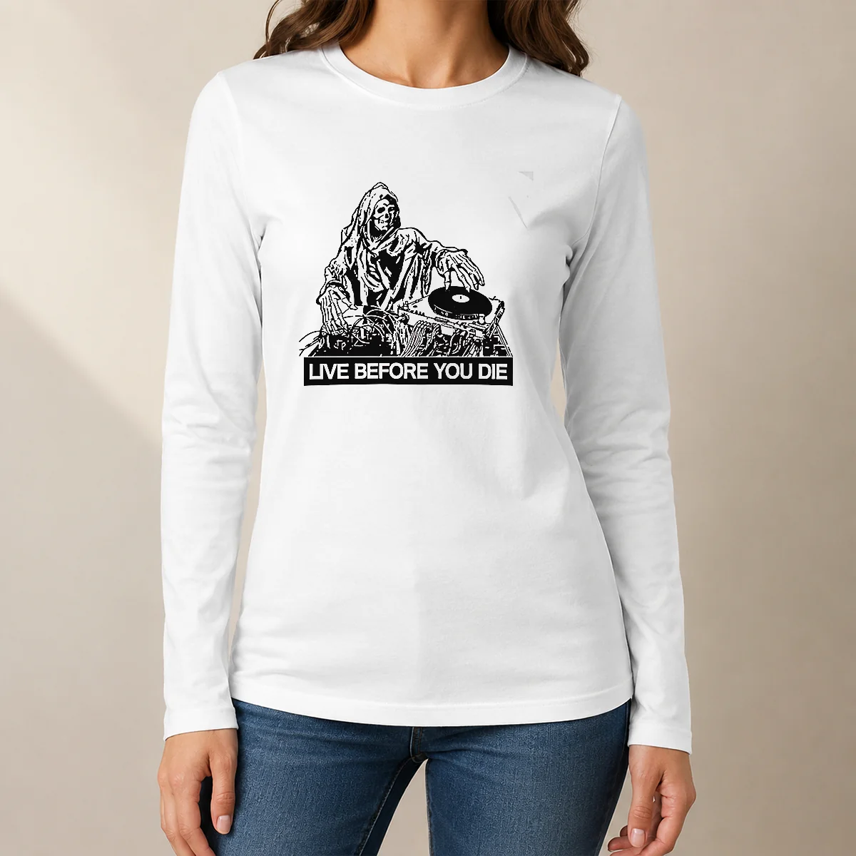 Hot Pretty Grim Reaper DJ Live Before You Die Long Sleeve Shirt