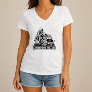 Hot Pretty Grim Reaper DJ Live Before You Die V-Neck Shirt