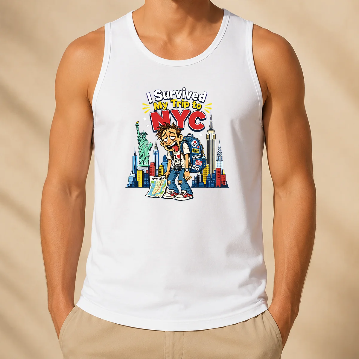 Hot Pretty NYC Trip Survivor Vector Tank Top