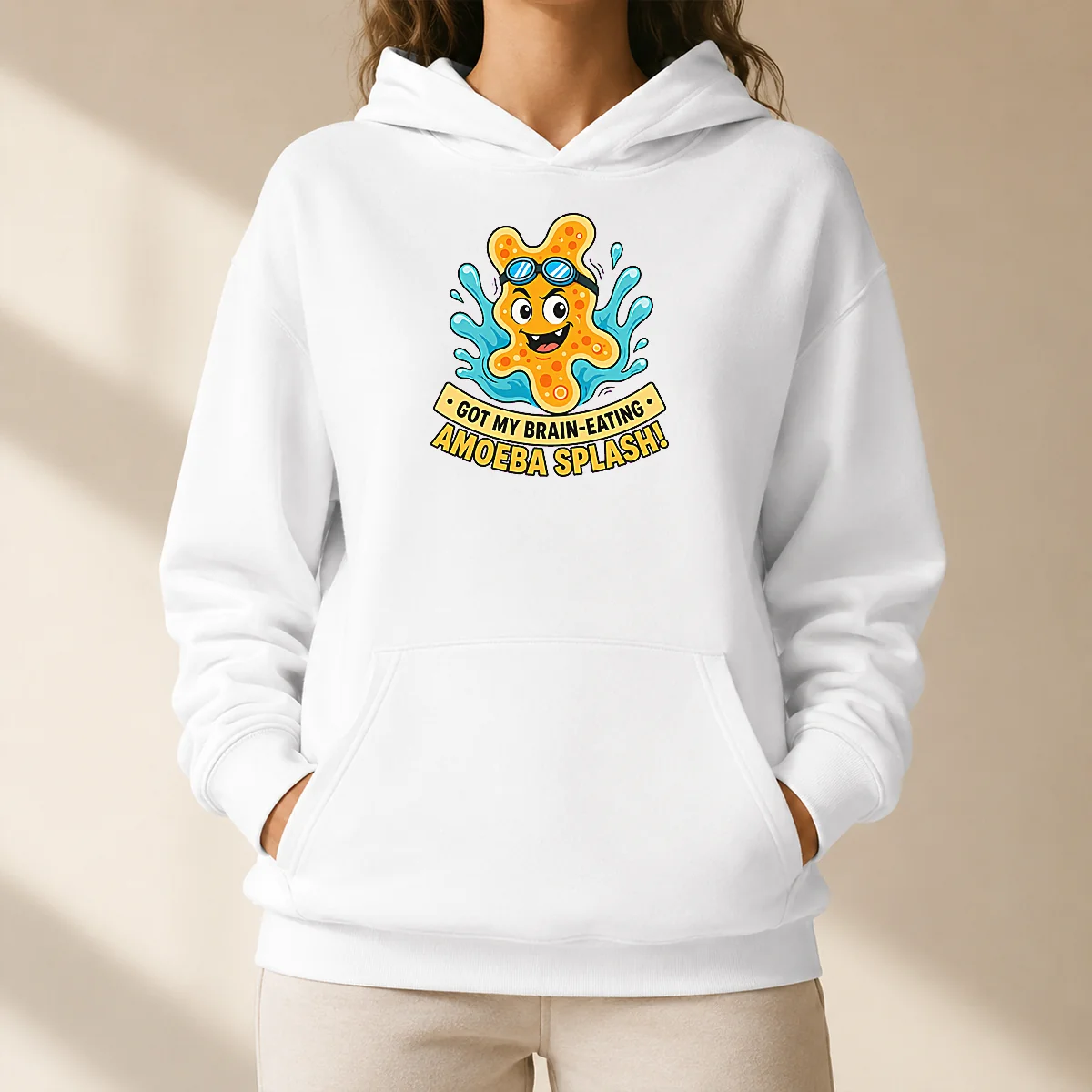 Hot Pretty Playful Brain Amoeba Minimalist Humor Hoodie