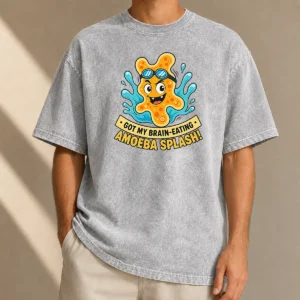 Hot Pretty Playful Brain Amoeba Minimalist Humor Washed T-Shirt
