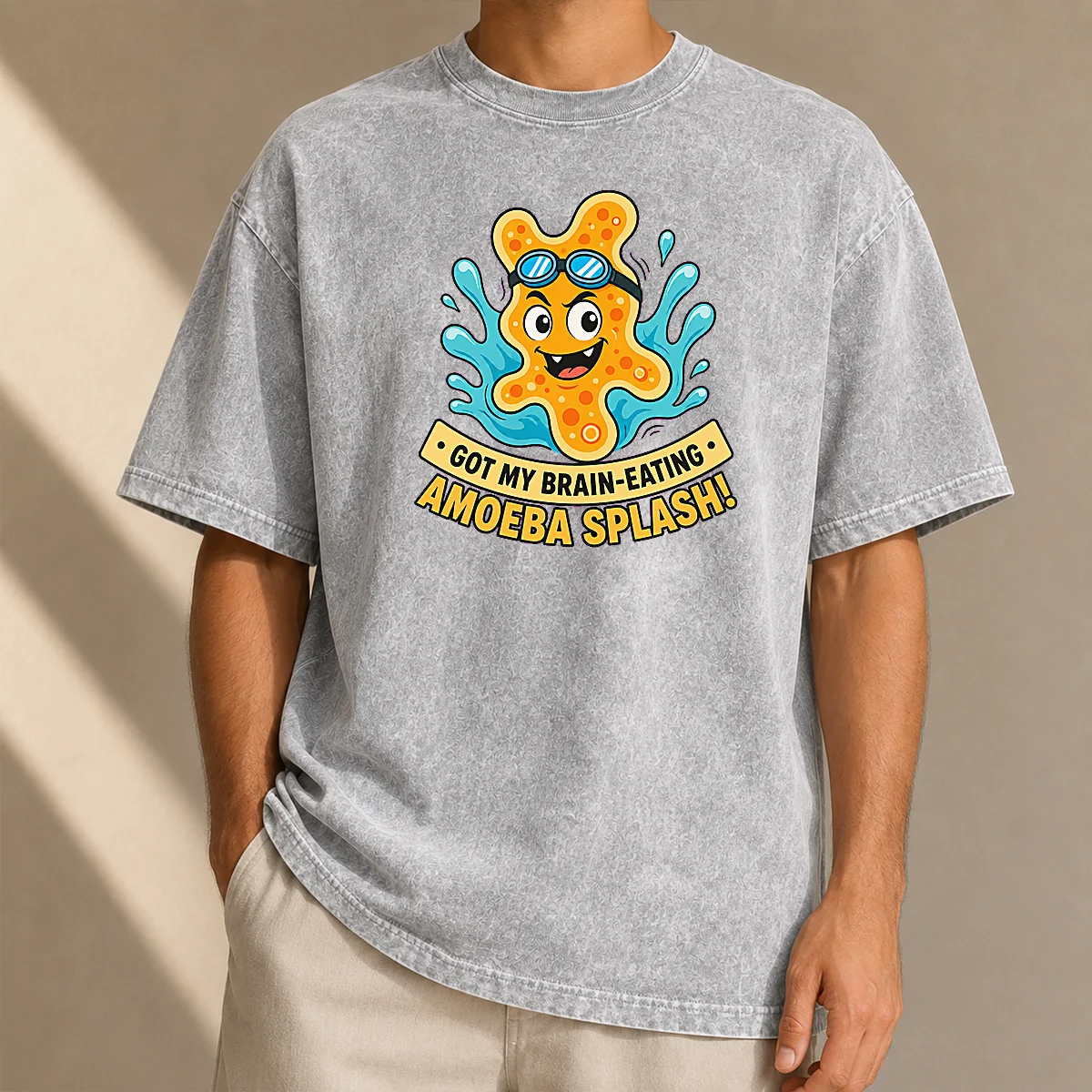 Hot Pretty Playful Brain Amoeba Minimalist Humor Washed T-Shirt