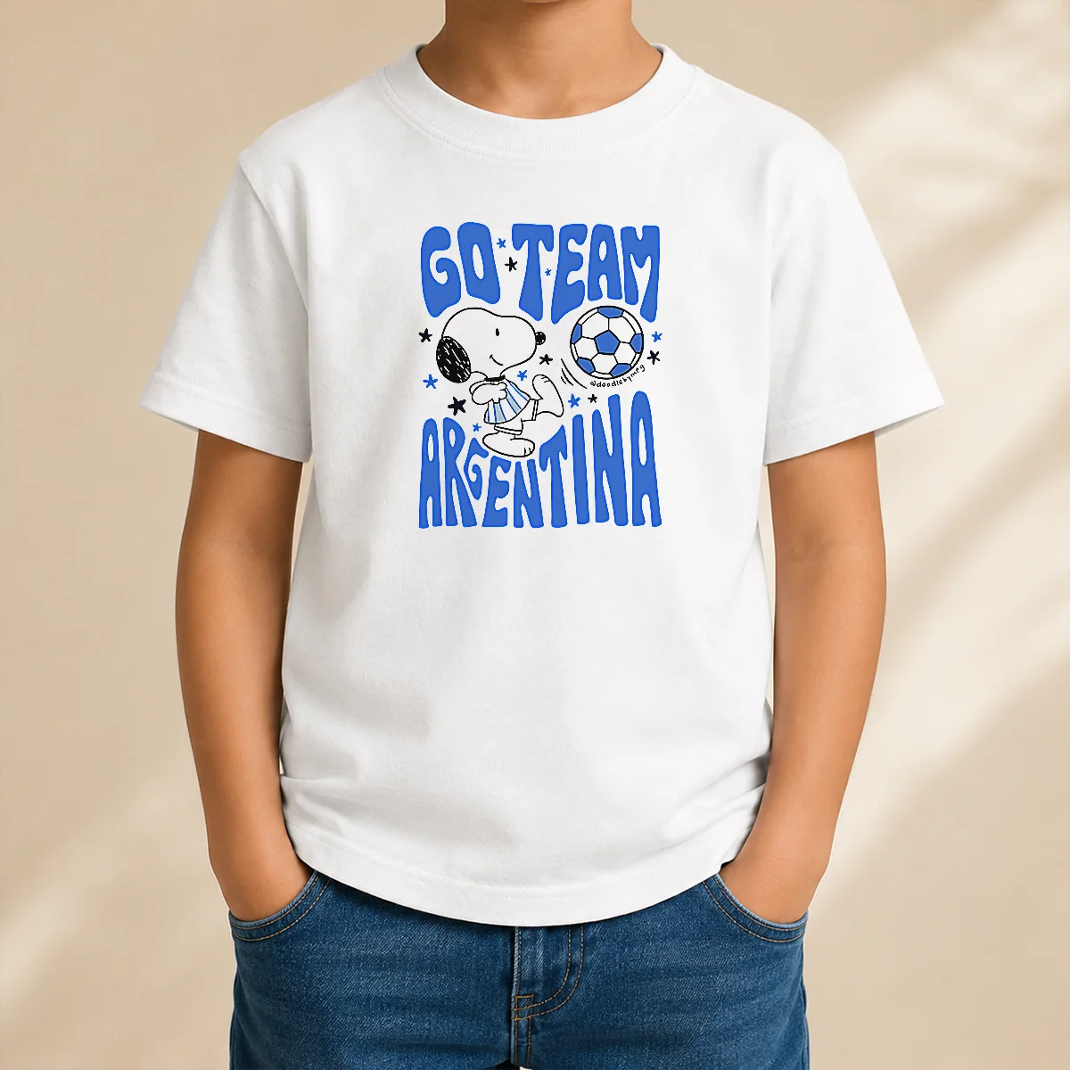 Hot Snoopy Go Team Argentina World Cup 2026 Kids T-Shirt