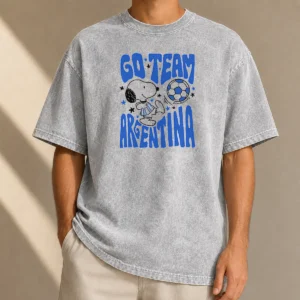 Hot Snoopy Go Team Argentina World Cup 2026 Washed T-Shirt