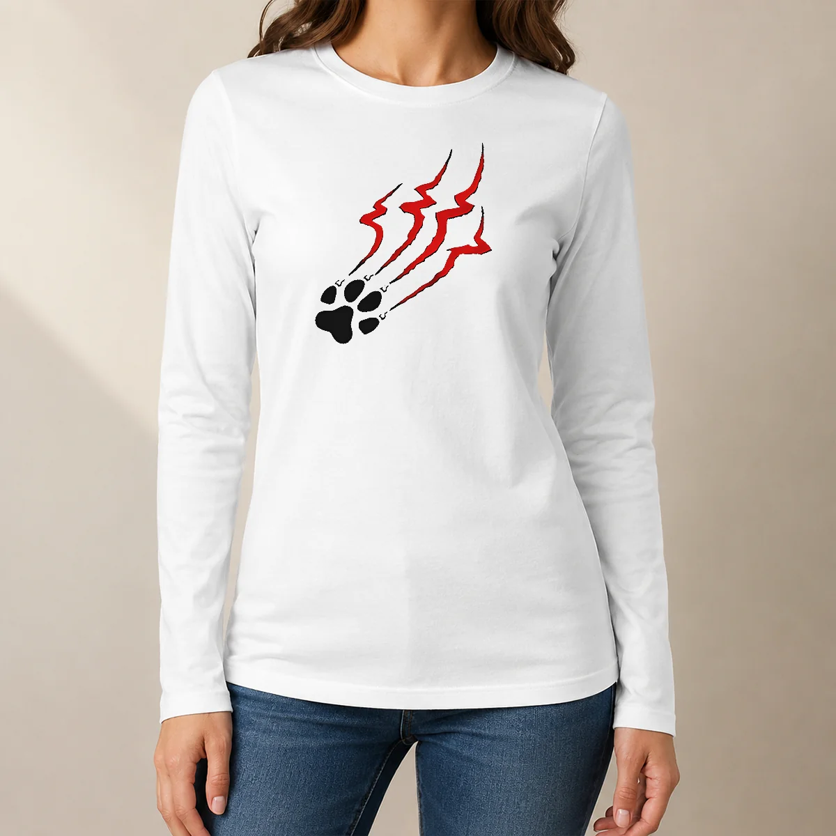 Hot Stripe Tiger Claw Scratch Long Sleeve Shirt