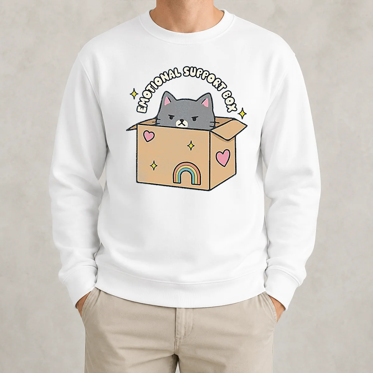 Nice Awesome Emotional Support Box Sweater
