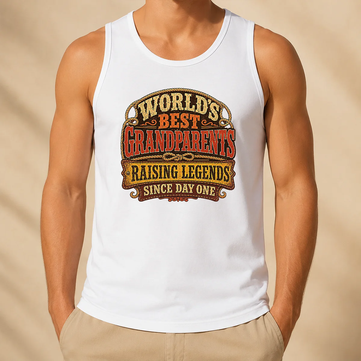 Nice Awesome Grandparents Day Western Vintage Pride Tank Top