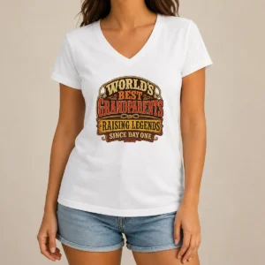 Nice Awesome Grandparents Day Western Vintage Pride V-Neck Shirt
