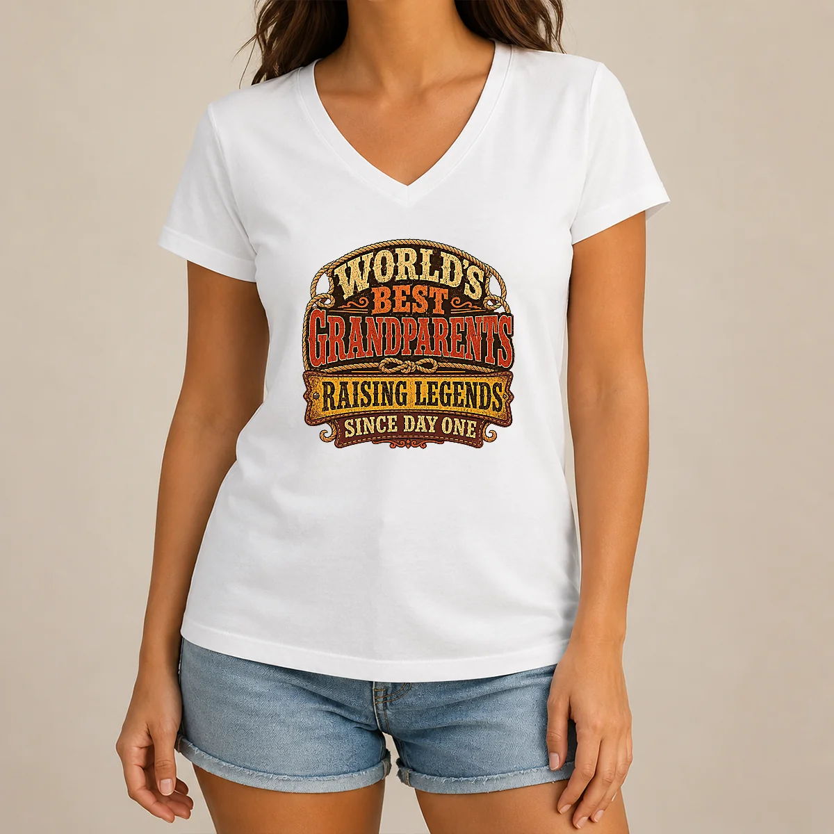 Nice Awesome Grandparents Day Western Vintage V-Neck Shirt Nice Awesome Grandparents Day Western Vintage V-Neck Shirt
