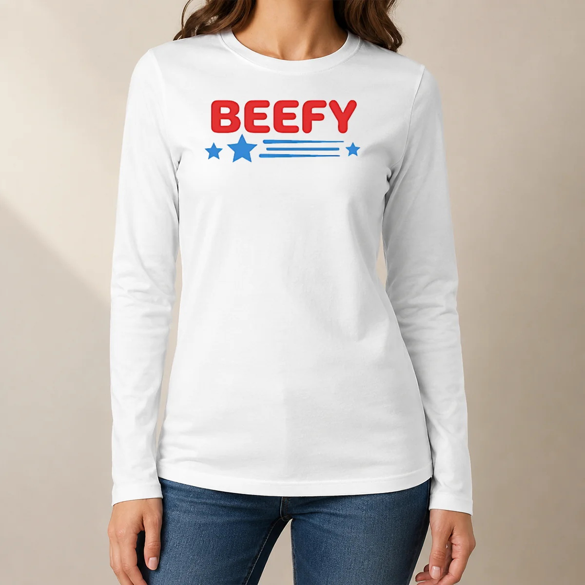 Nice Awesome The Bear Beefy Stars Long Sleeve Shirt