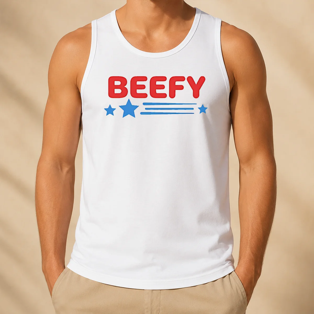 Nice Awesome The Bear Beefy Stars Tank Top