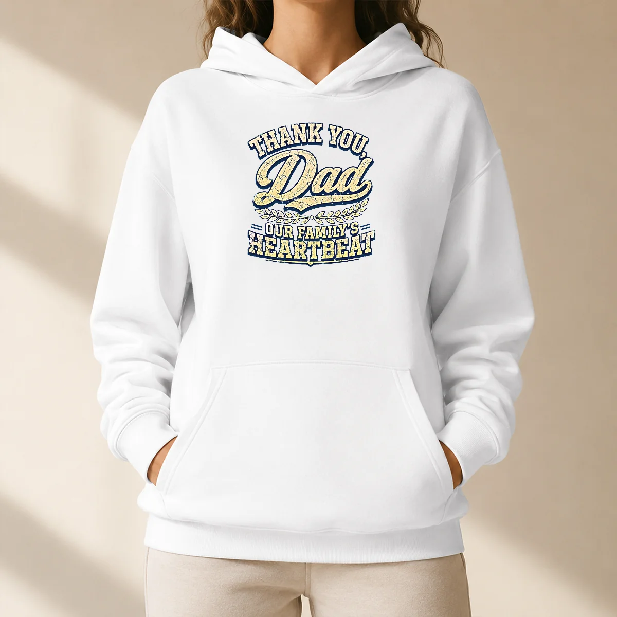 Nice Funny Family Celebration Dad Gratitude Retro Distressed Hoodie