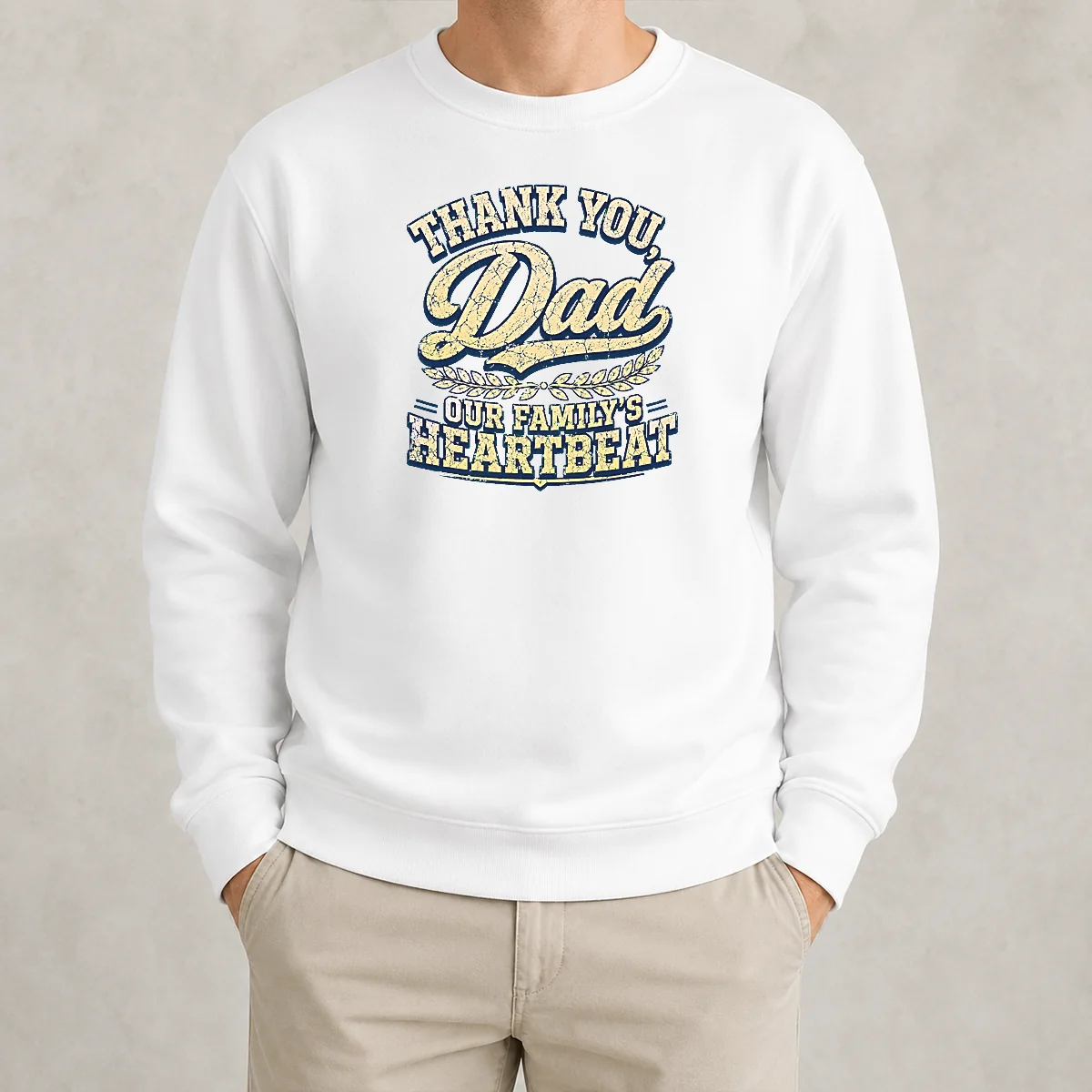 Nice Funny Family Celebration Dad Gratitude Retro Distressed Sweater
