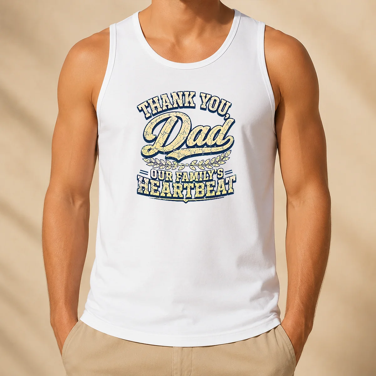 Nice Funny Family Celebration Dad Gratitude Retro Distressed Tank Top