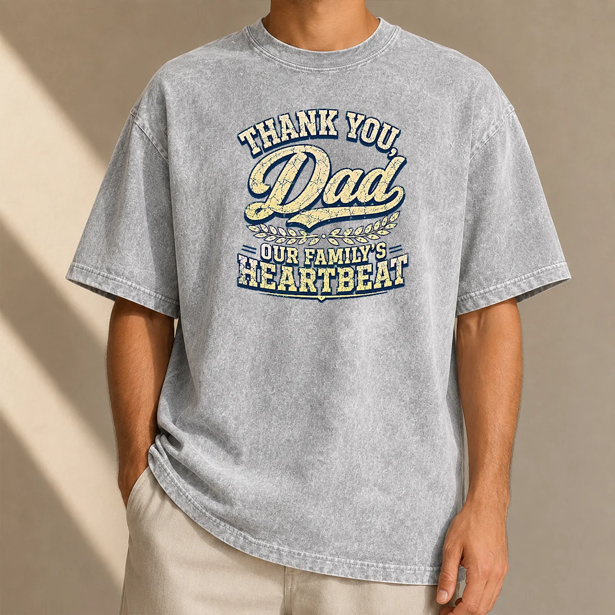 Nice Funny Family Celebration Dad Gratitude Retro Distressed Washed T-Shirt