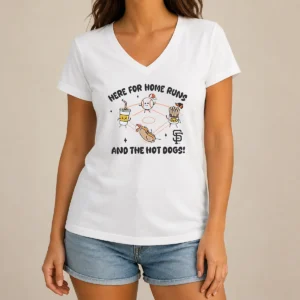 Nice Here For Home Runs And The Hot Dogs San Francisco Giants V-Neck Shirt