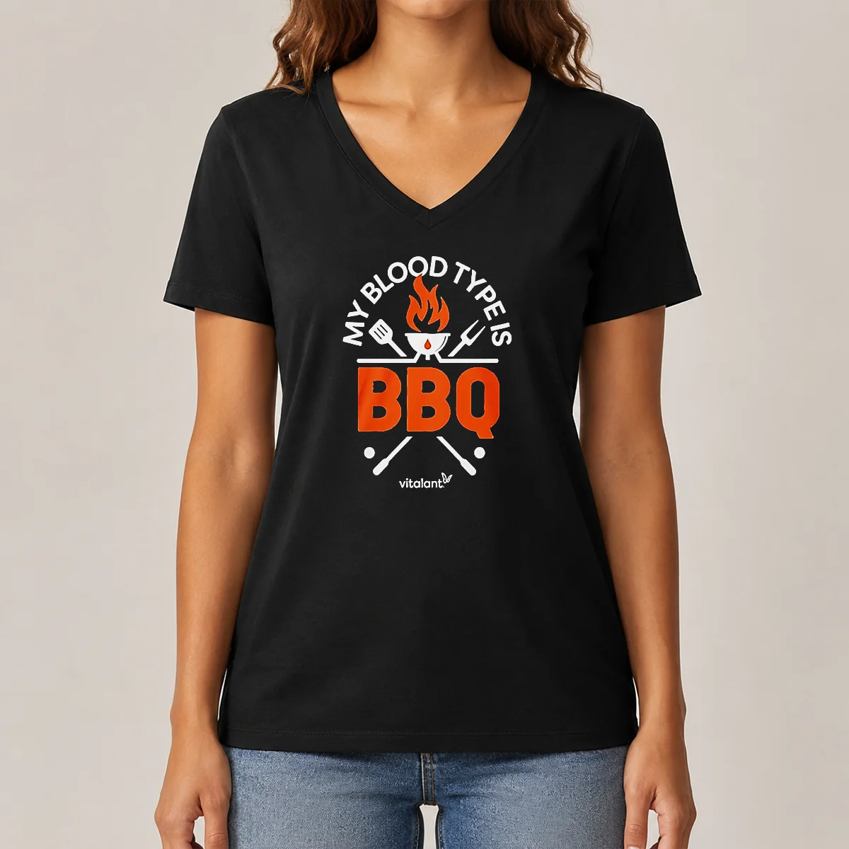 Nice My Blood Type Is BBQ V-Neck Shirt Nice My Blood Type Is BBQ V-Neck Shirt