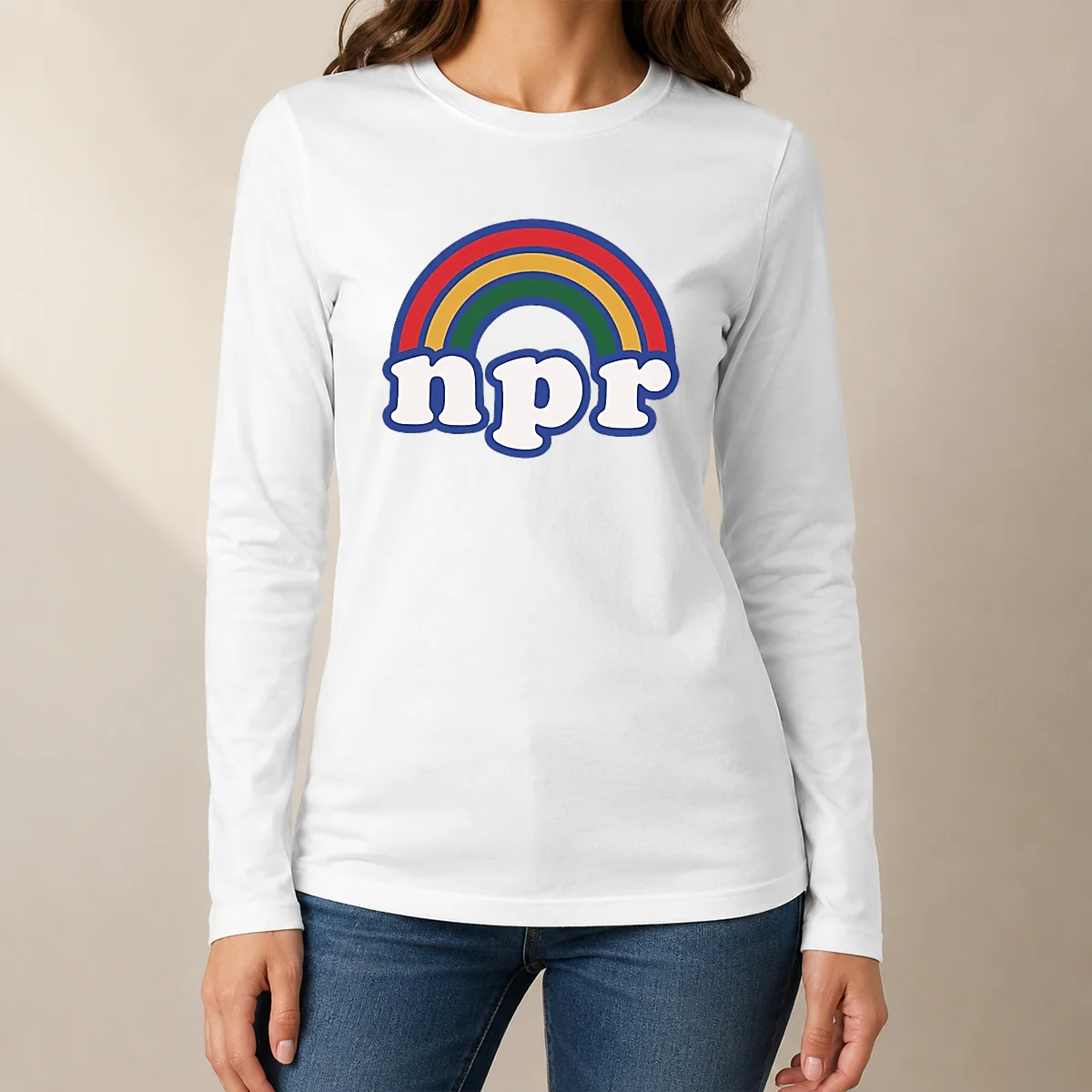 Nice NPR Rainbow Long Sleeve Shirt