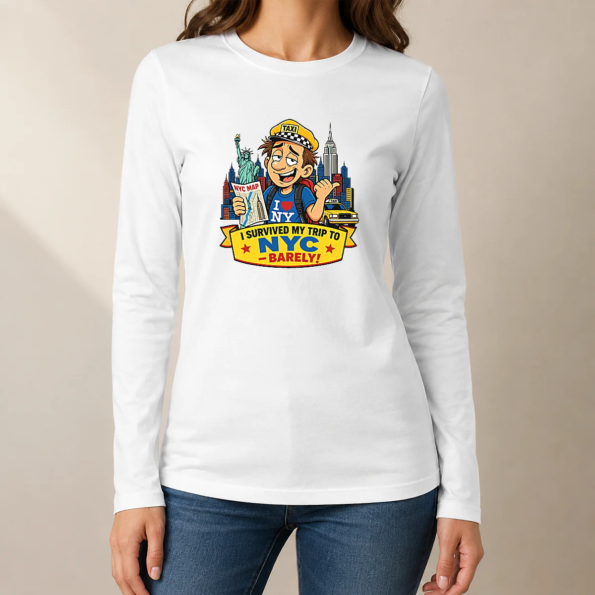 Nice Official NYC Trip Survivor Vector Slogan Long Sleeve Shirt