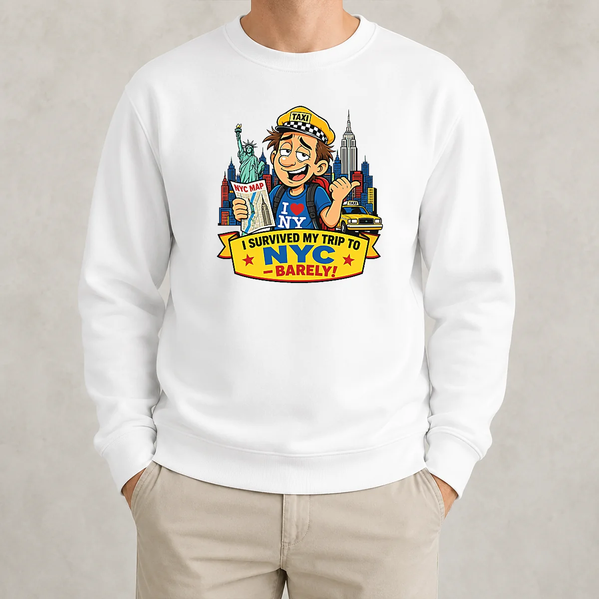 Nice Official NYC Trip Survivor Vector Slogan Sweater