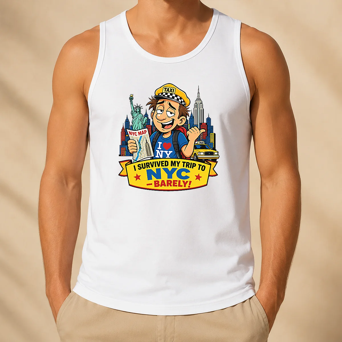 Nice Official NYC Trip Survivor Vector Slogan Tank Top