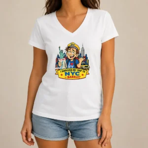 Nice Official NYC Trip Survivor Vector Slogan V-Neck Shirt