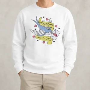 Nice Original From Shinedown With Love Swallow Bird Carrying Letter Rock Music Sweater