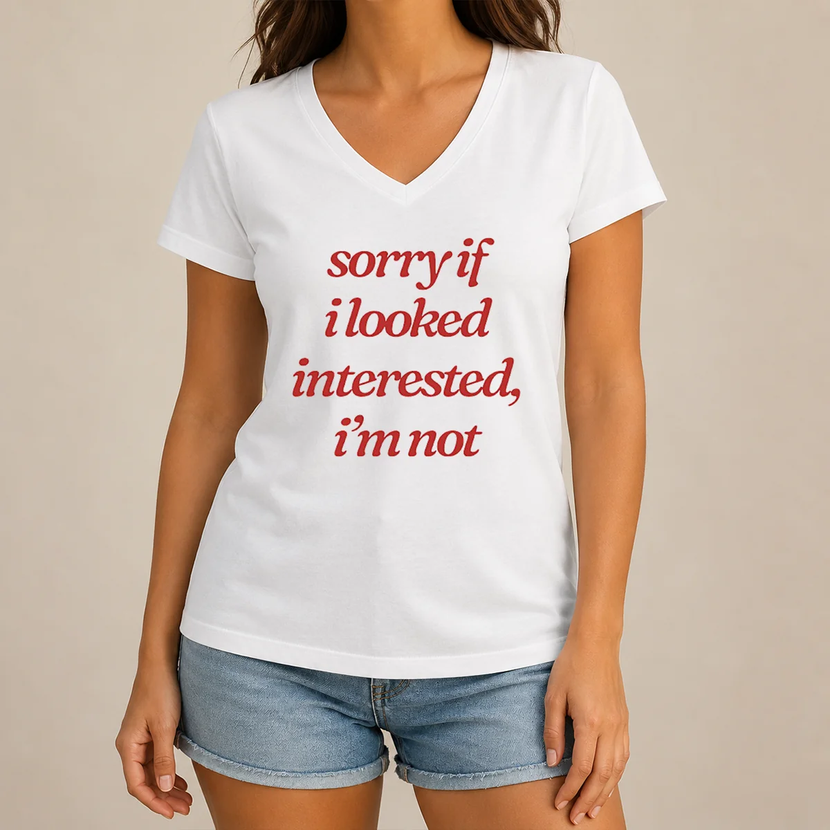 Nice Original Sorry If I Looked V-Neck Shirt Nice Original Sorry If I Looked V-Neck Shirt