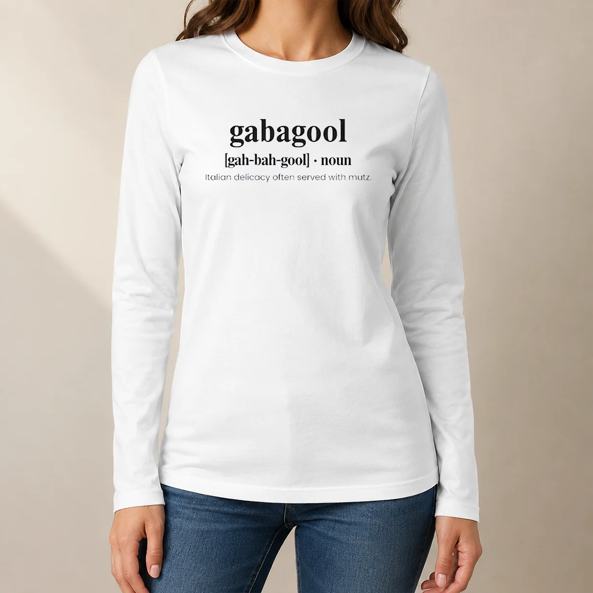 Nice Premium Gabagool Italian Delicacy Definition Mutz Long Sleeve Shirt