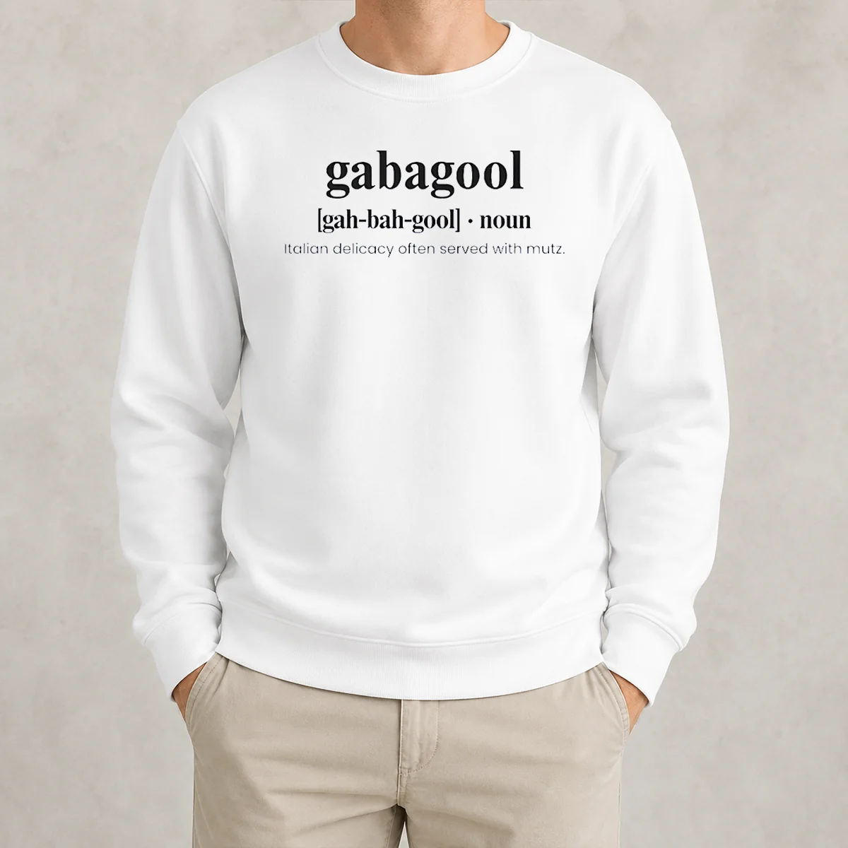 Nice Premium Gabagool Italian Delicacy Definition Mutz Sweater