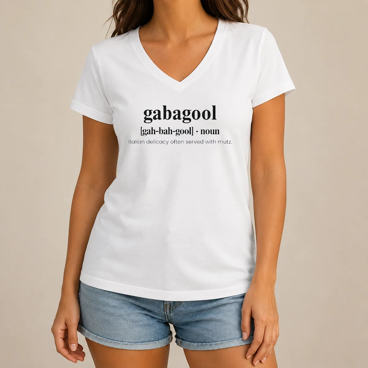 Nice Premium Gabagool Italian Delicacy Definition V-Neck Shirt Nice Premium Gabagool Italian Delicacy Definition V-Neck Shirt